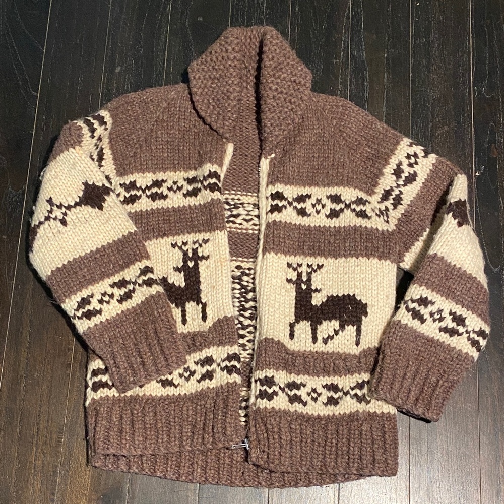 Vintage 1950-1960s Cowichan Zip Sweater - Picture 2 of 6